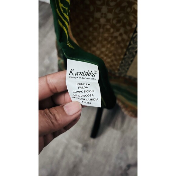 Maxi Reversible Sari Silk Wrap Skirt OSFM Multi layer Hippie Boho Festival Art - Picture 11 of 11